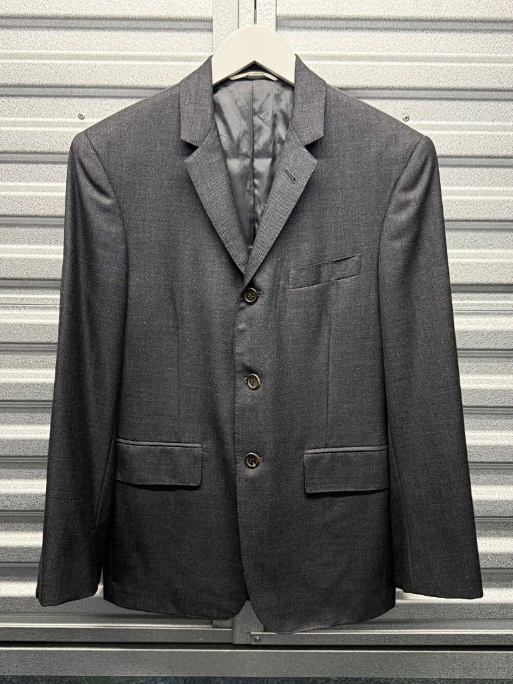 THOM BROWNE DARK GREY HANDMADE ROLL 3-BUTTON BLAZER JACKET